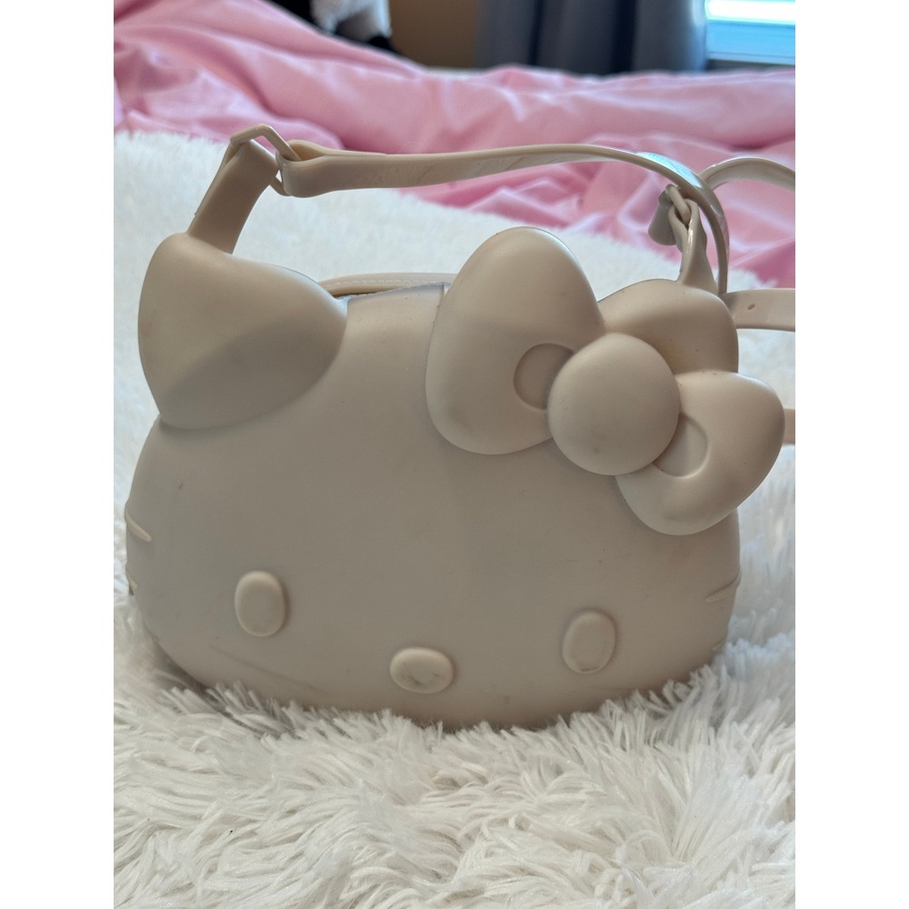 Melissa Hello Kitty Crossbody Bag Beige PVC Melflex 3D Character Purse Sanrio